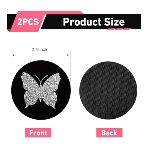 Set 2 posavasos mariposa para carro blanco y negro miniatura 2