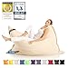 Grande Puff XXL Silla para Interior y Exterior Bean-Bag de Sala de Estar, balcón, jardín, Bolsa de Frijoles 400L Silla Gigante Puf niños y Adultos 180 x 140cm (Nylon, Beige)