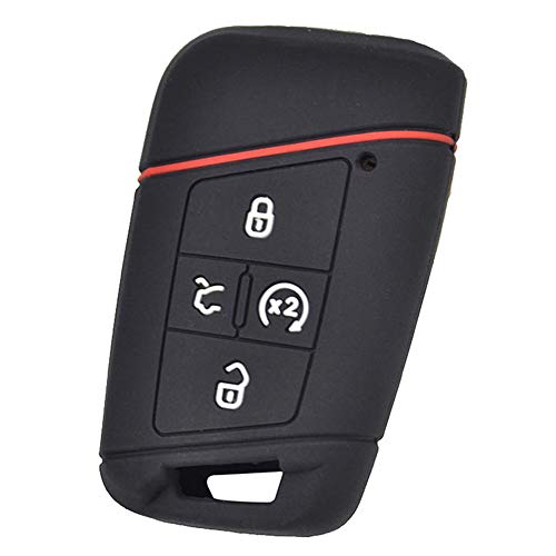XUKEY Silicone Car Key Case For Volkswagen VW Tiguan Passat Golf Alltrack 2018 2019 2020 Cover Keyless Remote Fob Shell Skin Holder 4 Button
