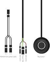 Vista 4 de DKE Botón de encendido para PC, caja de computadora de escritorio, interruptor de encendido y apagado HDD Push Computer Host Button Suministro