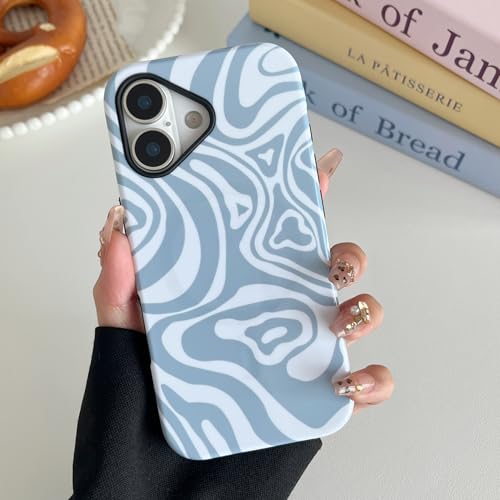 Coque iPhone 16 Plus MagSafe ZTOFERA - Protection hybride double couche fine bleu clair - 3