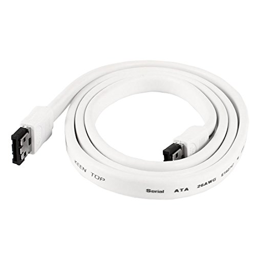 Ruilogod 1m 3.3ft eSATA Macho a macho M/M Cable de extensión de datos HDD blancopuro