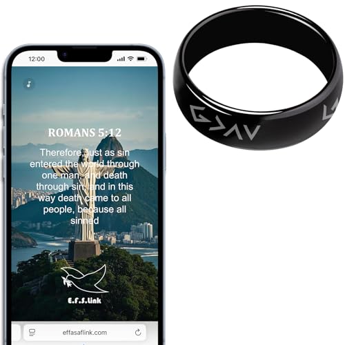 Effasaflink Daily Bible Verse Ring, Christian Devotional Ring, Works Like Daily Bible Verse Bracelet, Finger ring for Women Men Teens, Give you Inspiration and Strength Every Day - #8