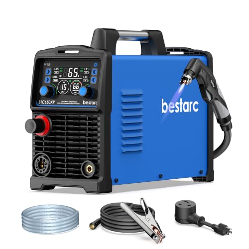 Bestarc Plasma Cutter, [Blow Back Pilot Arc][Large LED][Air Sensor] 65A Non-HF CNC Plasma Cutter Machine 110V/220V Dual Voltage, 5/8" Clean Cut 1.18" Max Cut, Post Flow 2T/4T for Beginners DIY