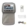 Chavisenty Monitor per Poggiatesta per Auto Universale Schermo LED TFT da 7 Pollici Cuscino Ingresso AV Display AV Video Posteriore per Poggiatesta per Auto (con Cerniera)