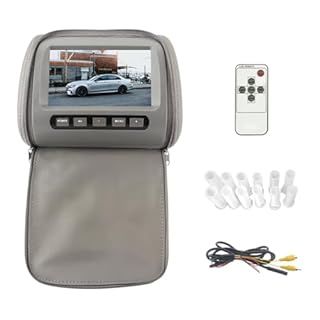Chavisenty Monitor per Poggiatesta per Auto Universale Schermo LED TFT da 7 Pollici Cuscino Ingresso AV Display AV Video Posteriore per Poggiatesta per Auto (con Cerniera)