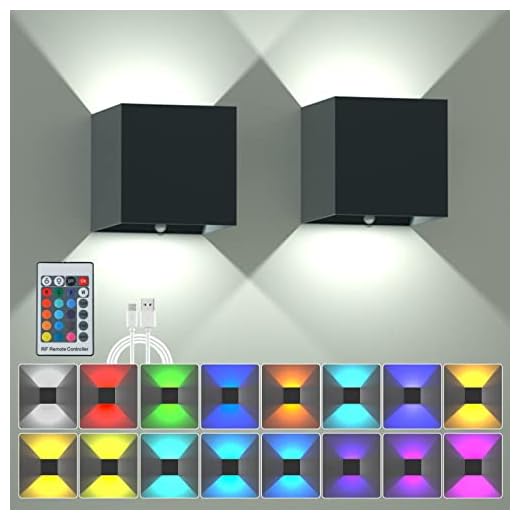SURPALIG Wandleuchte Innen Akku 2 Stück, LED Wandleuchte Ohne Stromanschluss 16 Farben RGB, 6000 mAh Kabellose Wandlampe Innen Batterie mit Schalter, für Wohnzimmer, Schlafzimmer, Treppe, Flur