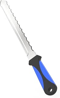 STONE REEF Dämmstoffmesser 28 cm Wellenschliffklinge (Gesamtlänge 42 cm) inkl. robuster Nylonscheide – Profi-Isoliermesser für Mineralwolle, Glaswolle, Styropor & Steinwolle – mit ergonomischem Griff