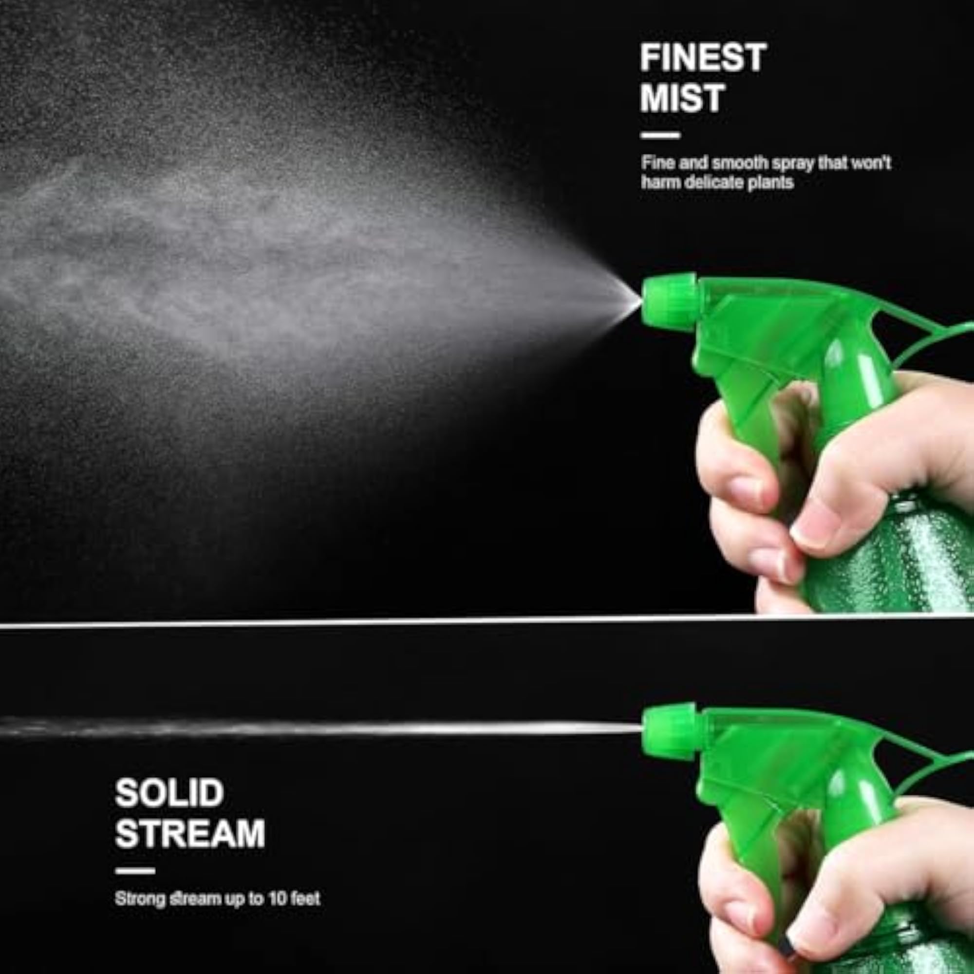 12oz Plastic Spray Bottles - 3 Pack for Hair & Cleaning