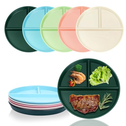 DYB DONGYONGBAO Portion Control Plate For Weight loss 9Inch 5PS, Reusable Wheat...