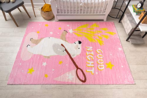 Tapis rose 140x190 Play Ours G4016-5 à texture douce