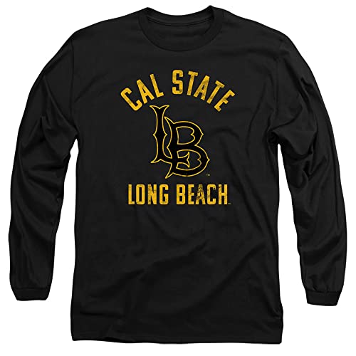 California State University, Long Beach Official Dirtbags Logo Unisex Adult Long-Sleeve T Shirt,Black, Large