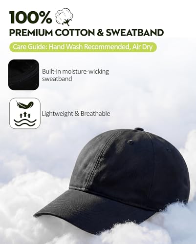 Image of American Trends Baseball Cap for Women Men Adjustable Cotton Dad Hat, Classic Plain Ponytail Hat for Workout & Everyday Wear