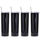 Ezprogear - Vaso de acero inoxidable con doble pared aislada al vacío, delgado...