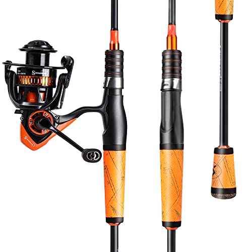 ZWCSHUU Angelruten-Set 1,7m - Spinnrute Mit Rolle 1000-2000 Für Süßwasser