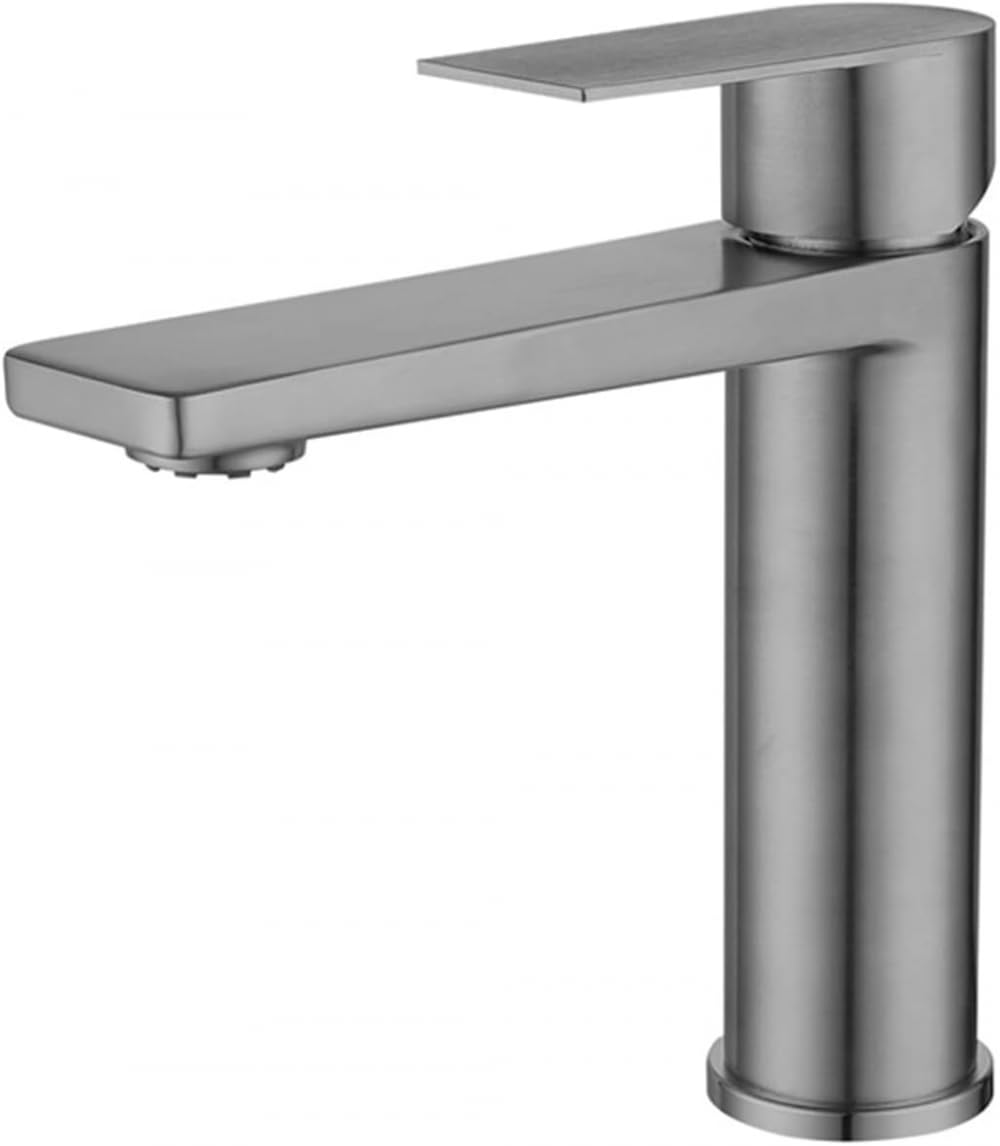 Robinet d'évier de salle de bain gris pour une vasque moderne et épurée