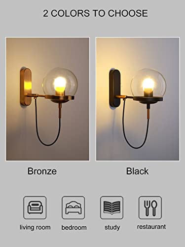 AHLOKI iluminación moderna para el hogar en bronce con aplique de pared LED interior 3