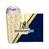 Rico Industries NCAA Murray State Racers Standard 24oz Acrylic Tumbler with Hinged Lid, Officially Licensed Double Wall Tumbler with Straw