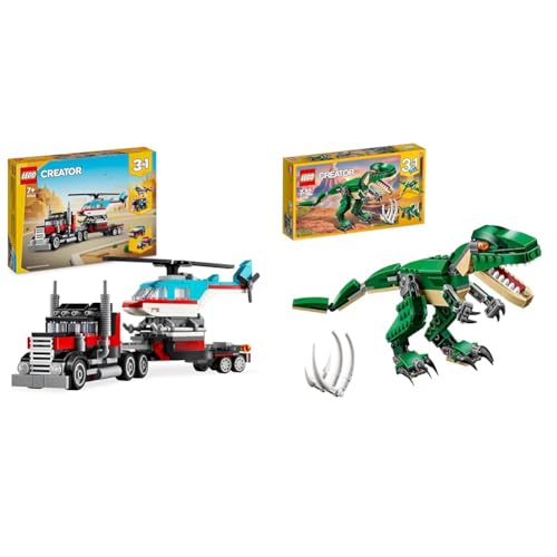 LEGO Creator 3in1 Tieflader mit Hubschrauber & 31058 Creator Dinosaurier