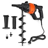 SFTYEI Erdbohrer Grabbohrer 1.9kW 220V 80cm für Garten & Zaun