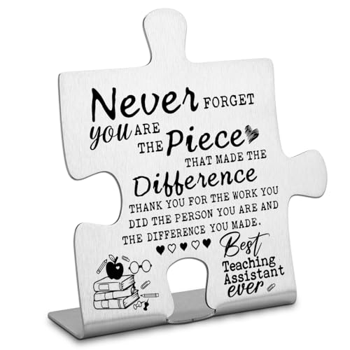 Teacher Assistant Gifts, Thank you Appreciation gifts for Teacher Assistant, Going Away Gift Retirement Gift for Teacher Assistant, Teacher Assistant Appreciation Gifts Decor Plaque-DX155