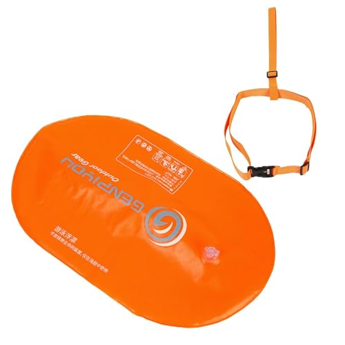 Flotador de seguridad inflable impermeable con bolsa seca para natación, flotador de burbujas inflable de agua abierta para deportes acuáticos, triatletas, kayakistas, esnórquel, flotadores de