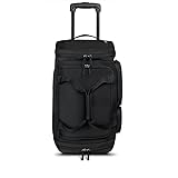 Solo New York Leroy Carry-On Wheeled Duffle Bag, 49L Capacity, Black - Made from Recycled Materials, 22 Inch