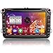 Produktbild QIIKEN Android 13 Autoradio mit Navi für VW T5 Golf 5 6 Polo Sharan Seat Passat Tiguän, Doppel din Radio 8" IPS Bildschirm Mediareceiver 4G+64G mit CarPlay Android Auto Bluetooth PDC RDS CD Kamera
