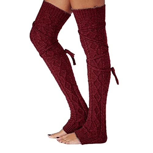 Image of Leg Warmers,Knitted Crochet Boot Socks Warm Thigh High socks for Womens Girls