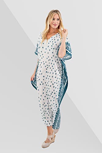 Image of Miss Lavish London Short Caftan Beach Dress, Plus Size African Kaftan, Womens Resort Wear