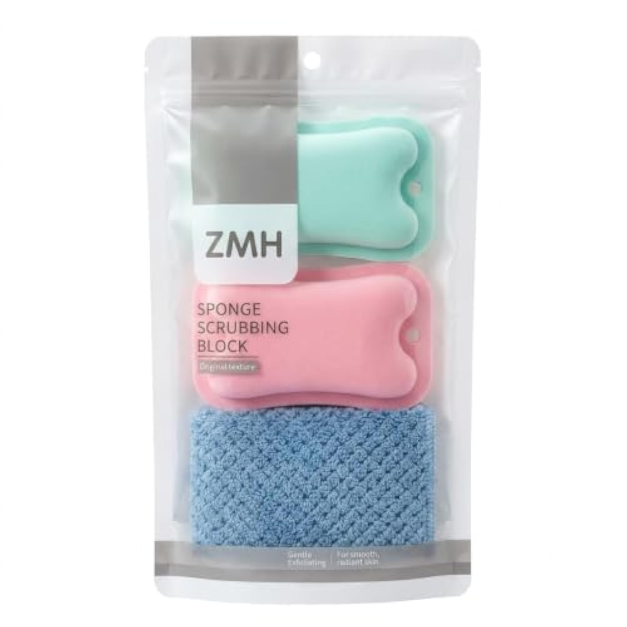 3-Piece Bath Sponge Set, Soft Exfoliating Shower Loofah