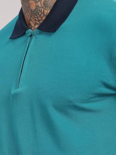 Image of Mens Premium Cotton Polo T-Shirt | 220 GSM Soft Fabric | Casual Stylish Look | Zipper Polo Design Snow White Polo T Shirt | Polo Tshirt for All-Day Wear