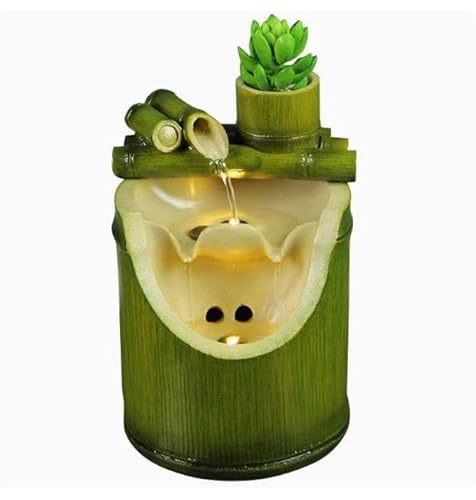 Fontana da Interno Fontana di bambù con acqua corrente, decorazione for soggiorno, ufficio, ruota della fortuna e Feng Shui Fontana da Tavolo(Piccolo)