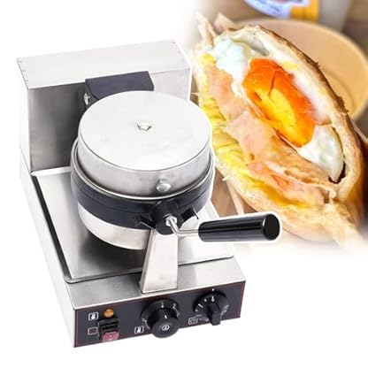 1300W kommerzieller Burger-Waffelmaker,Waffeleisen mit antihaftbeschichteten Platten,5-Minuten-Timer und 300°C Temperaturregelung,Heißpress-Hamburger-Toaster für süße und herzhafte Füllungen