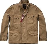 Zwei große Brusttaschen Alpha Industries Vintage M-65 CW Jacke Khaki M