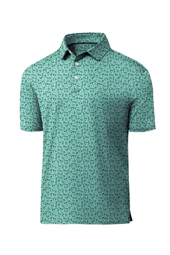 Mens Polo Shirts Short Sleeve Printed Quick‑Dry Golf Tops - image 1