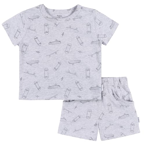 Gerber Toddler Boy T-Shirt and Shorts Set, Heather