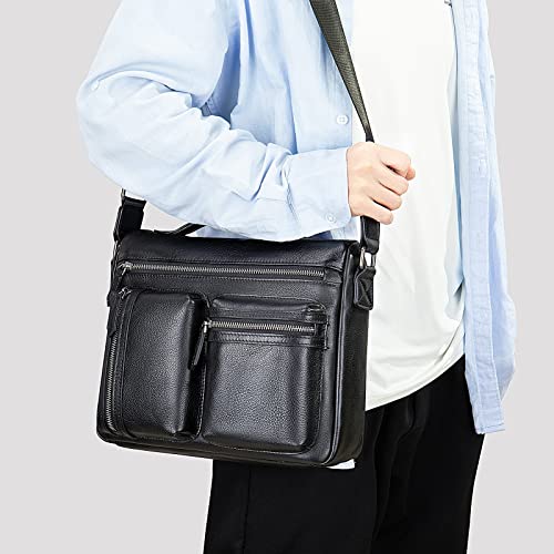 Mens Crossbody Messenger Bags Men's Crossbody Bag Casual Leather Waterproof Shoulder Bag for Work Business3