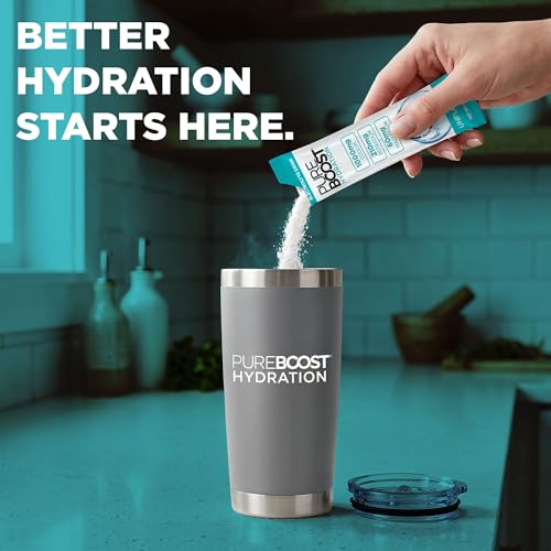 Image of Pureboost Sugar-Free Electrolyte Hydration Packets, Unflavored 14ct | Zero Calories, Fast Hydration Drink Mix with 1,000mg Sodium, Potassium & Magnesium