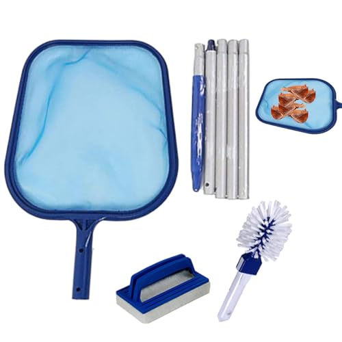 Rete skimmer per piscina, spazzola per piscina con skimmer più pulito | Kit per la cura della piscina, attrezzatura per la pulizia, skimmer regolabile per fuori terra, parete piscina, famiglia, tubi
