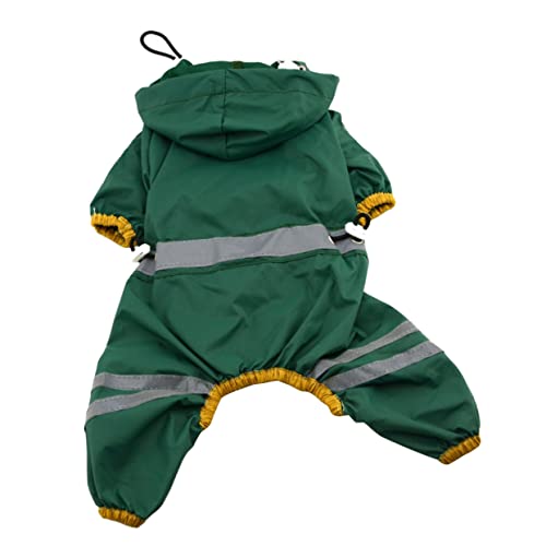 WEKAMOS 小型犬用雨衣 防水通気性 ペット用レインコート ダークグリーン