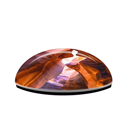 Imán de nevera redondo cristal 3D rojo 2 x 2 pulgadas miniatura 3