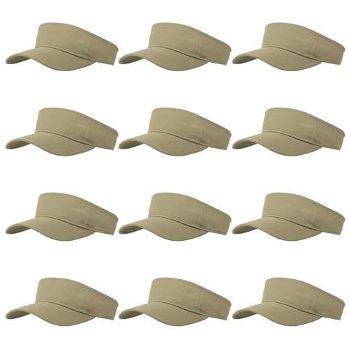 Image of 12 Pcs Sun Visor for Women Men Outdoor Sport Golf Tennis Softball, Adjustable Visors Hats