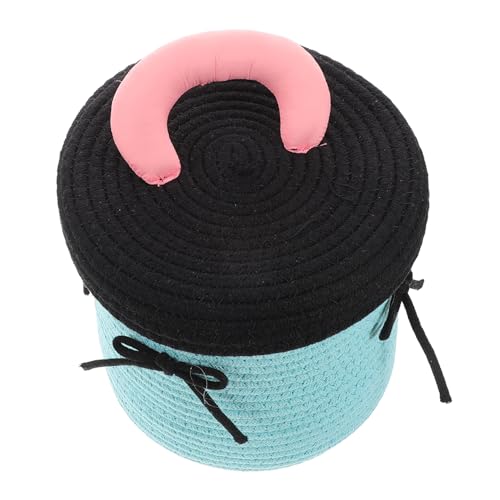 Healvian Cesta De Almacenamiento Tejida Cestas De Almacenamiento Cestas Tejidas Con Tapa Cajas Decorativas Cesto De Ropa Redondo Con Tapa Cesta Pequeña Para Baño Cesta Decorativa De