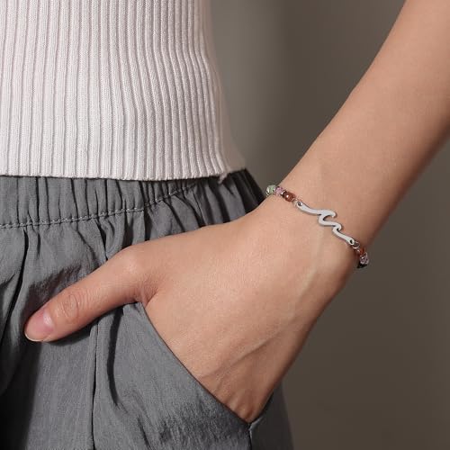 Image of TONY & SANDY Friend Gifts for Women, Unique Birthday Gifts for Women, Sister Gift from Sister, Wave Bracelet, Christmas Stocking Stuffers for Woman Female, Bestie Friendship Bracelets