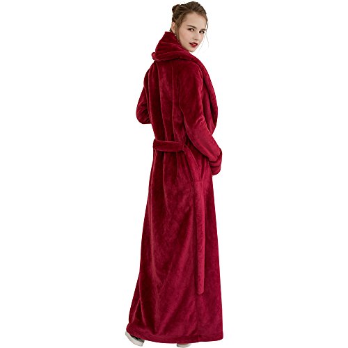 7 VEILS Womens and Mens Plush Ultra Long Robe Floor Length Bathrobes Full Length Gown Loungewear3