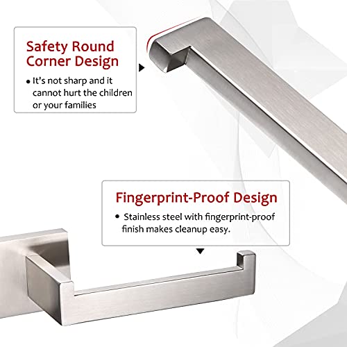 Image of KOKOSIRI Toilet Paper Roll Holder Brushed Nickel Toilet Paper Holder Stainless Steel for Kitchen Bathroom Dispenser Wall Mounted, B2003BR