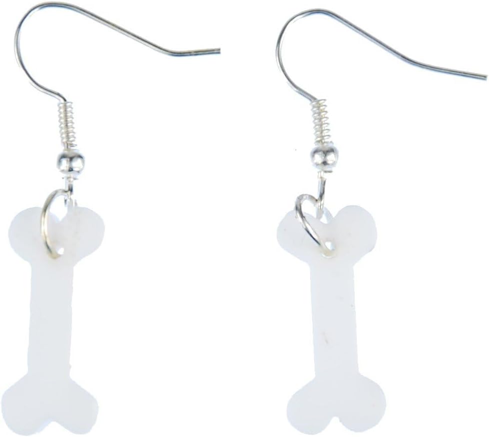 Miniblings Dog Earrings - Stone Age Bones, White