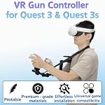 Gun Stock for Meta Quest 3, Compatible with VR Meta Quest 3s Controller Grips for Enhance Stability and Control Magnetic Stock Rifle Adapter (Black)
