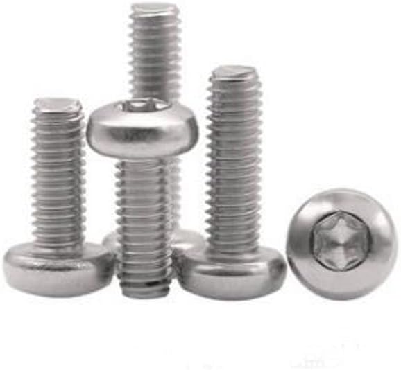 20pcs M6 screw round head screws 304 stainless steel pan internal flower type bolts thread nail 25mm-50mm - (Size: M6x30mm)